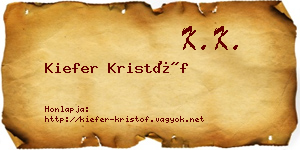 Kiefer Kristóf névjegykártya